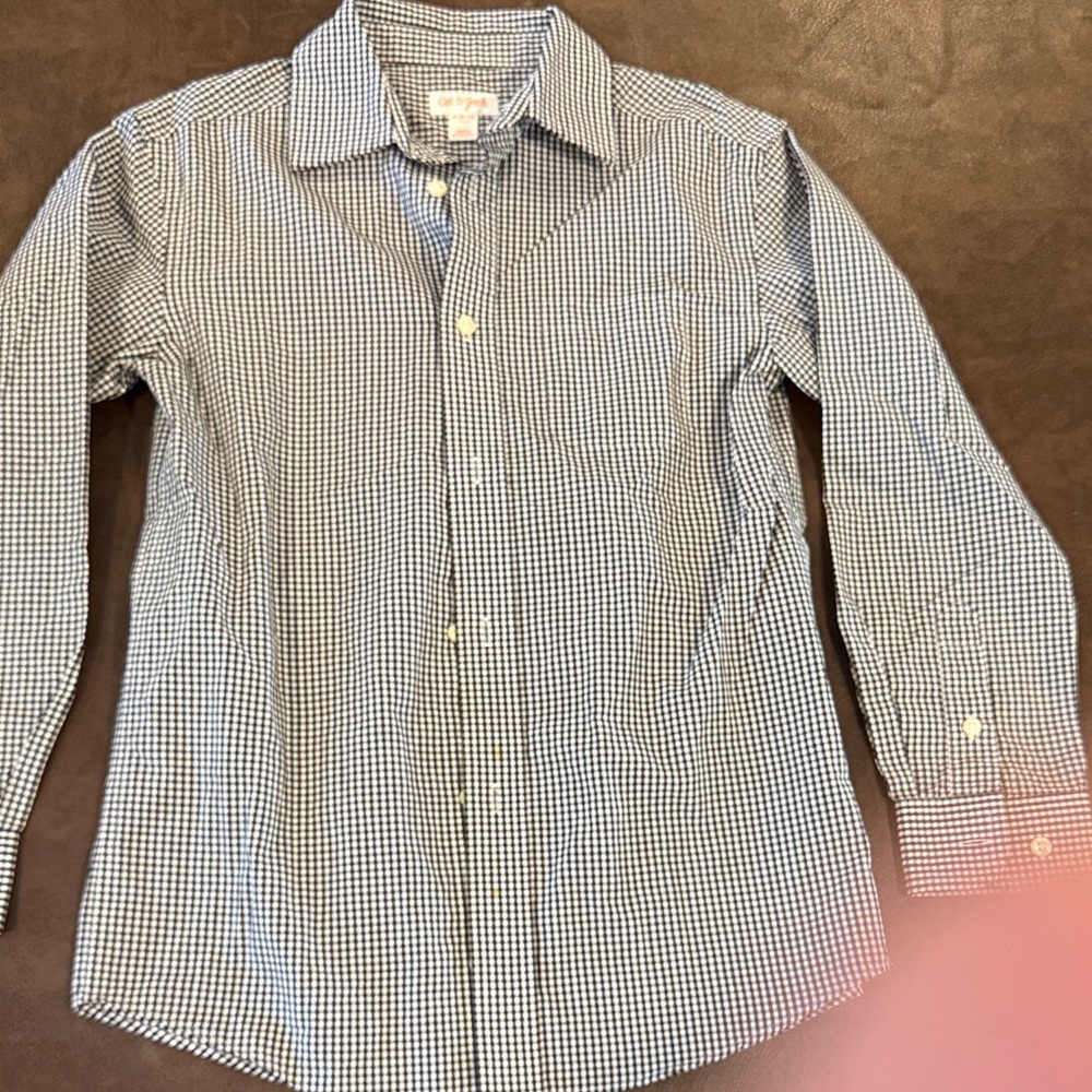 Cat and Jack. Black and White Checkered Shirt. Size 8-10